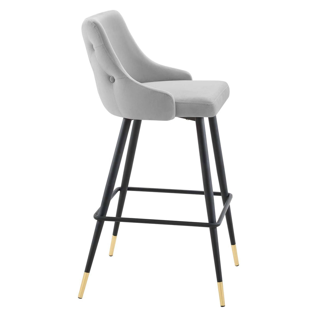 White Performance Velvet Bar Stool M8000