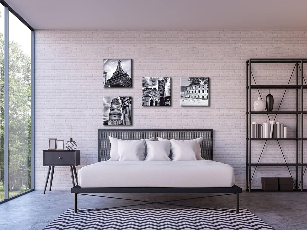 Black and White 4 Panels Giclee Canvas Prints C467871