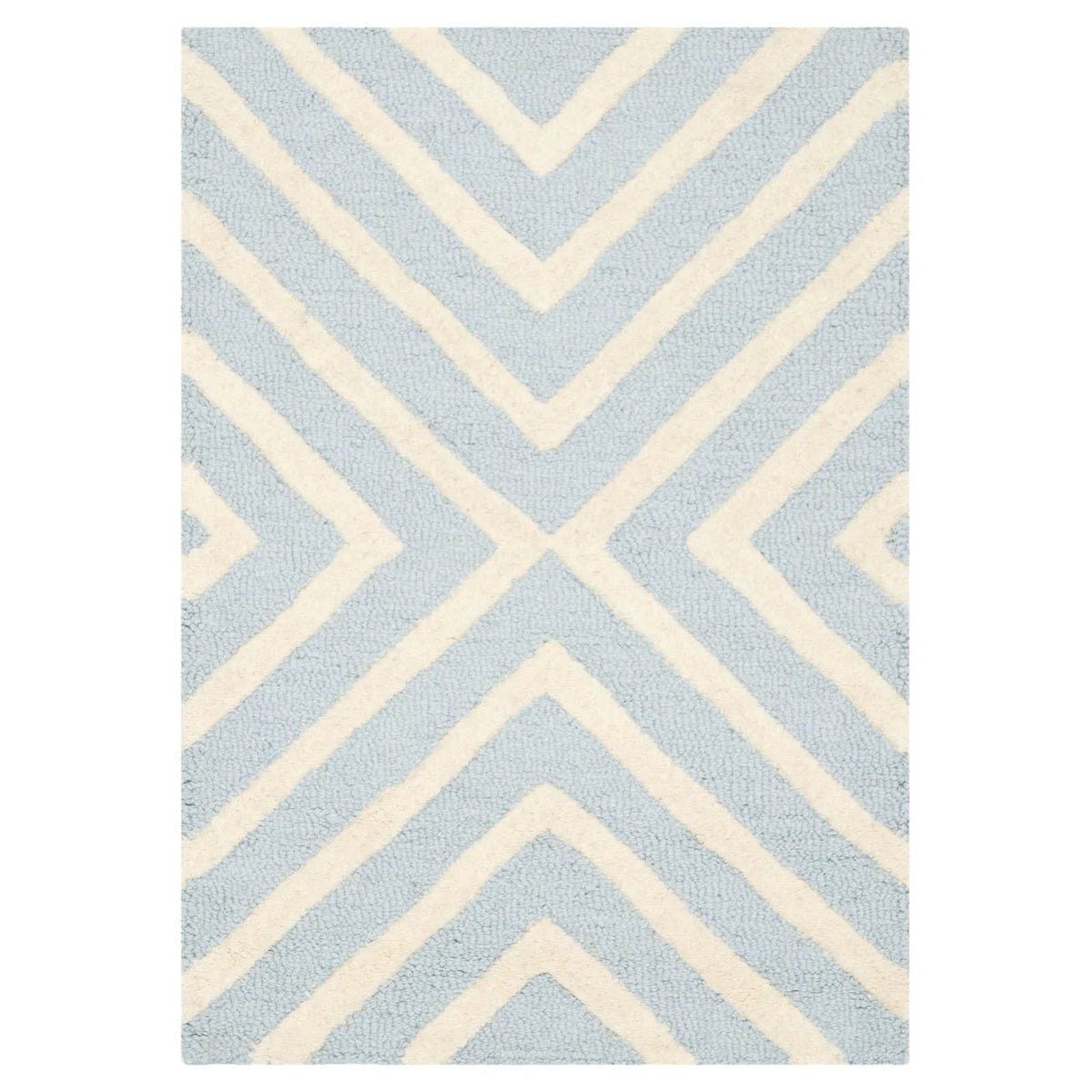 Light Blue/Ivory Wool Area Rug, 10' x 14' V181