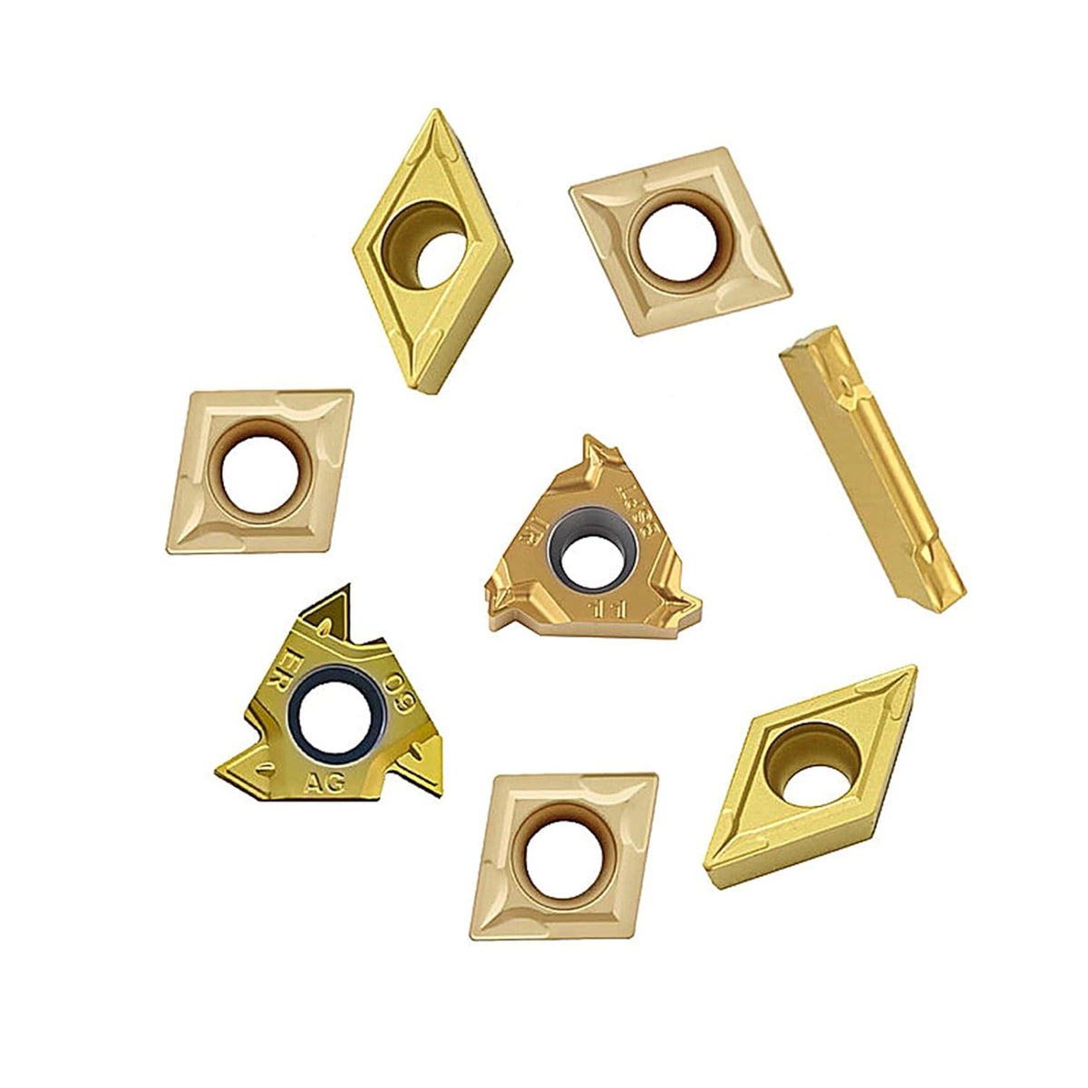 8 Sets 1/2 Shank Lathe Turning Tool Holders with Indexable Carbide Inserts A504872