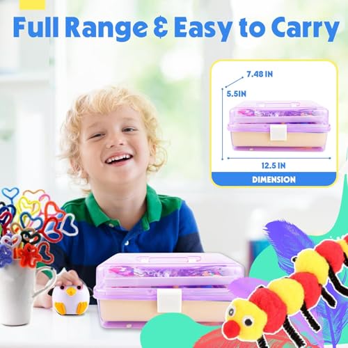 1000+ PCS Toddler DIY Craft Art Supply Set with 3 Layered Folding Storage Box U7605