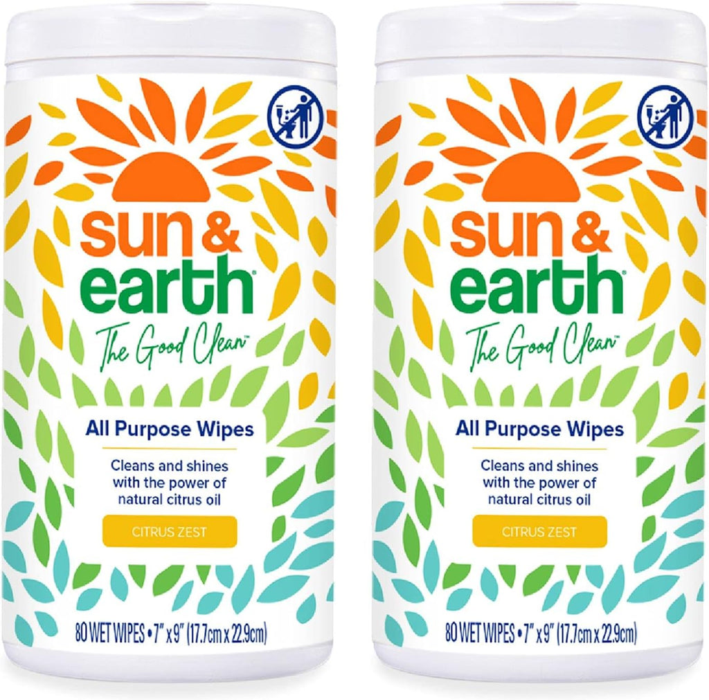 All Purpose Cleaner Wipes, 480 total wipes, Pack of 6, Citrus Scent, Plant Based Ingredients Y96805