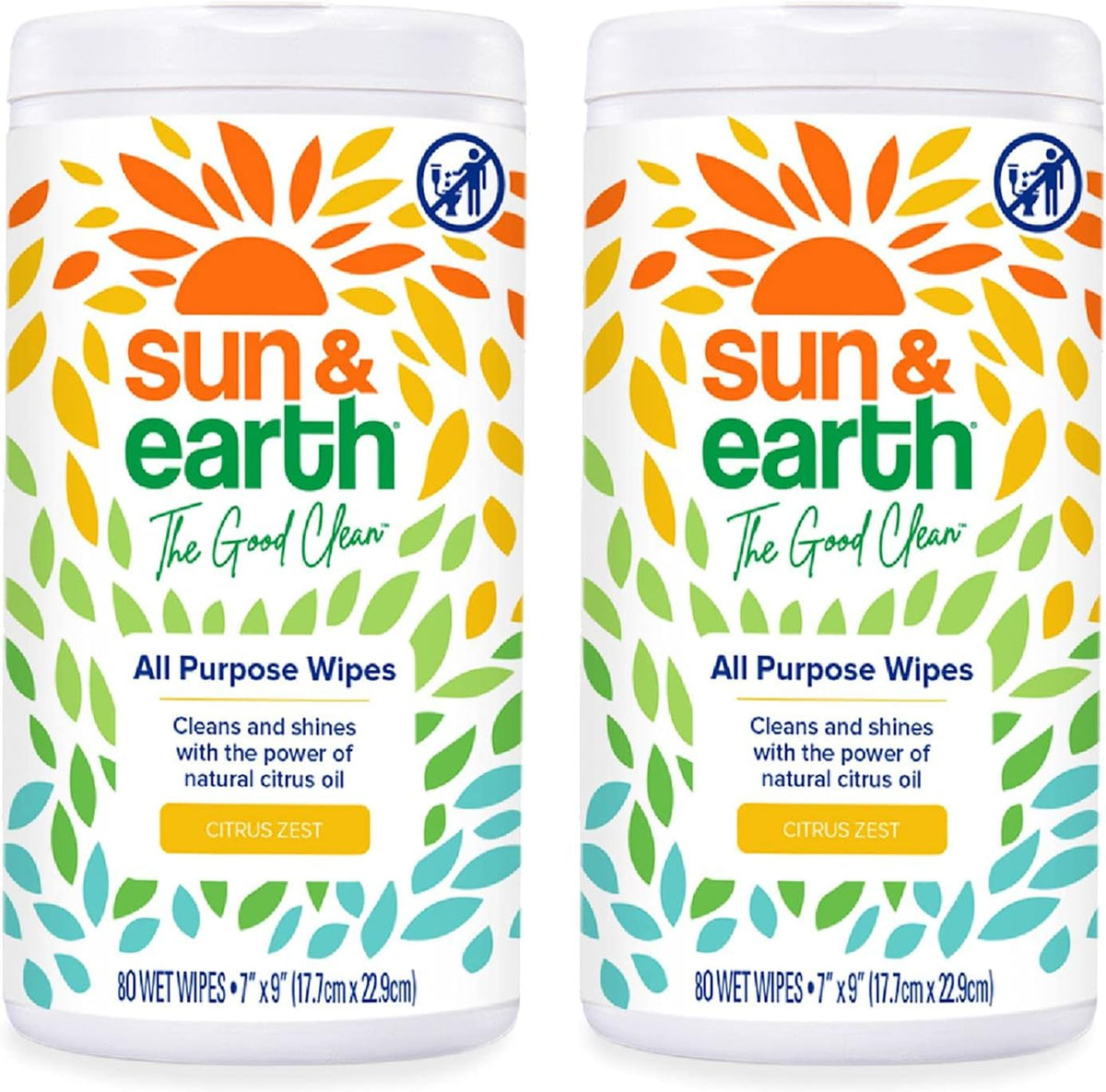 All Purpose Cleaner Wipes, 480 total wipes, Pack of 6, Citrus Scent, Plant Based Ingredients Y96805
