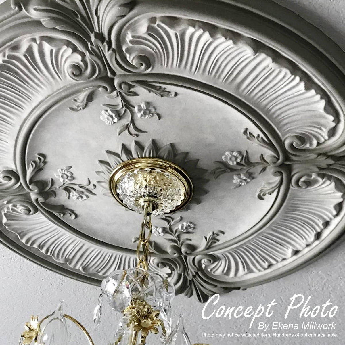 12x22OD x 1x22P Hand-Painted Pewter Ceiling Medallion D897366