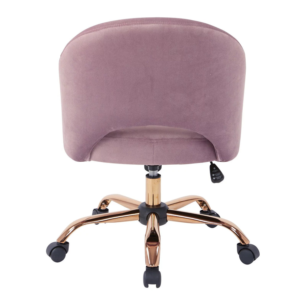 Lavender Fabric Office Chair with Rose Gold Base Z9982