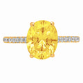 18K Yellow Gold Solitaire Ring with Accents Z873262