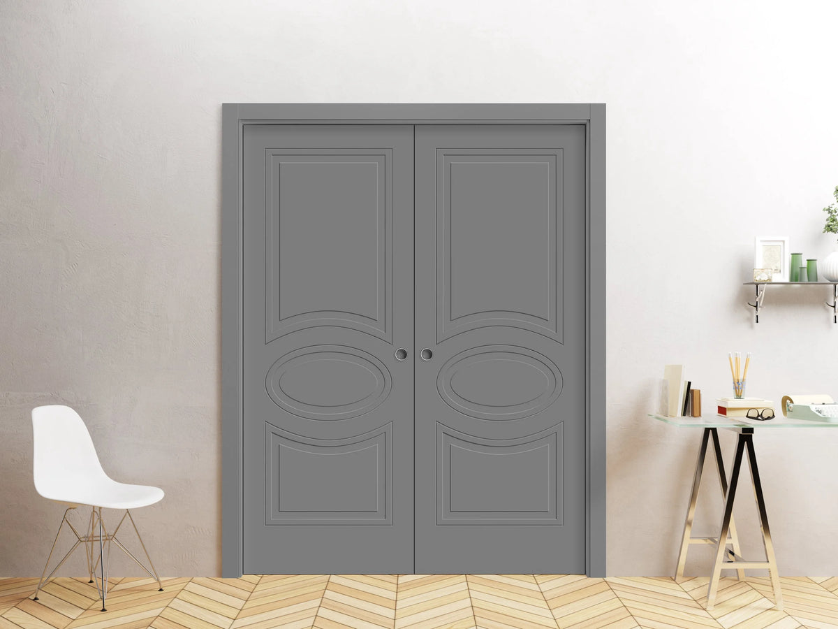 Sliding French Double Pocket Doors 36 x 80 inches MDF Interior Doors Z4222