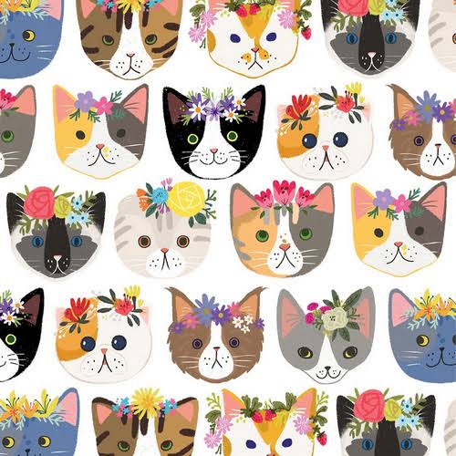 Industrial Size Wrapping Paper Rolls, Kitty Cats, 1/2 Ream T363069