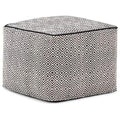 Cotton Woven Square Pouf Ottoman F88756