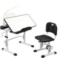 Black Height Adjustable Kids Desk and Chair Set with LED Light H953645