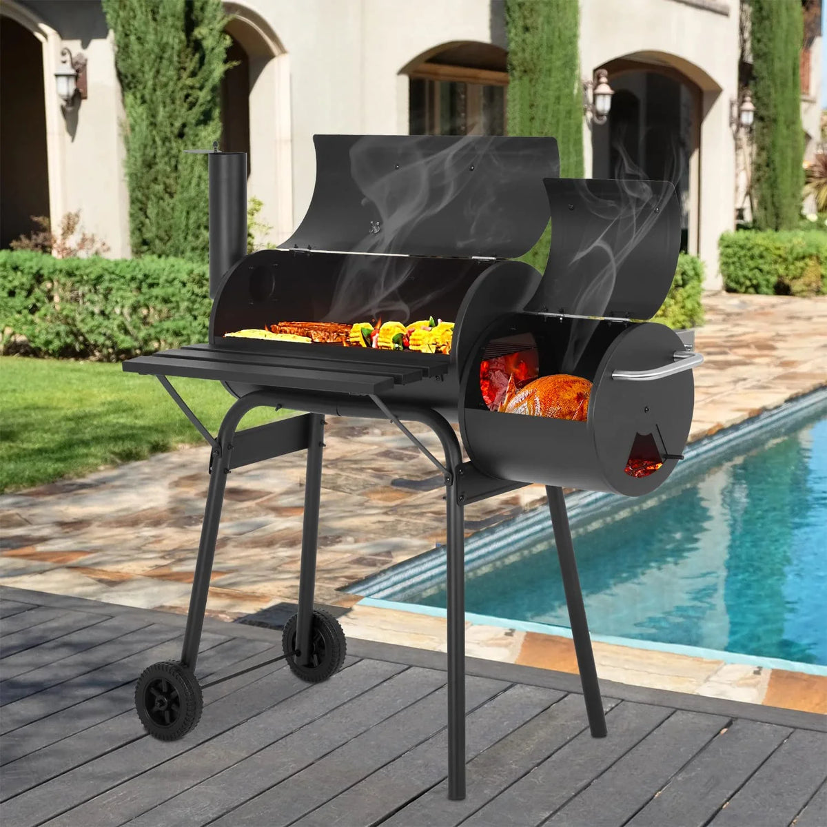Charcoal Grills Outdoor BBQ Grill Portable Grill Offset Smoker K635679