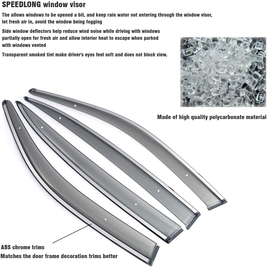Car Window Visor Vent Shade Deflector Sun Rain Guards B8764