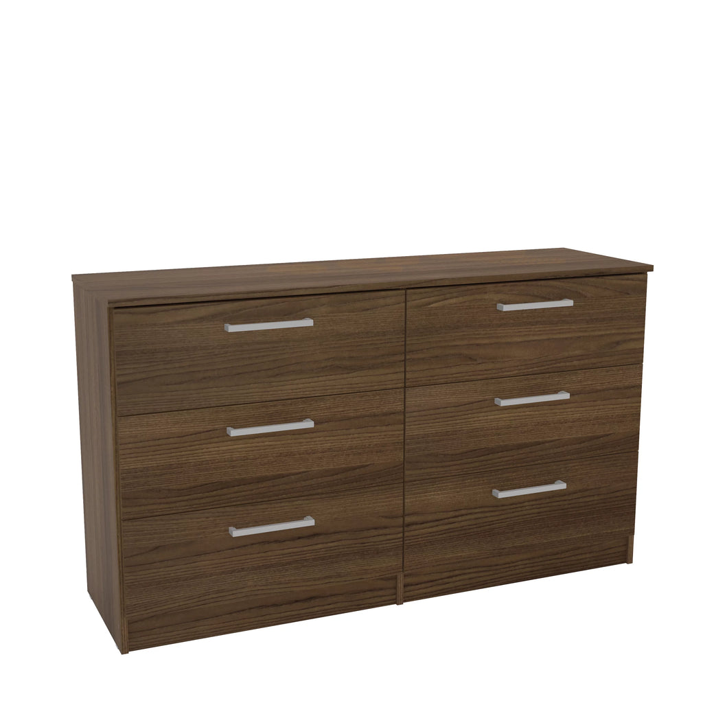 White 6 Drawer Wood Double Dresser T49600
