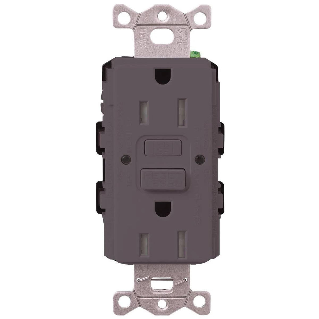 Plum Tamper Resistant GFCI Receptacle 15A J642118
