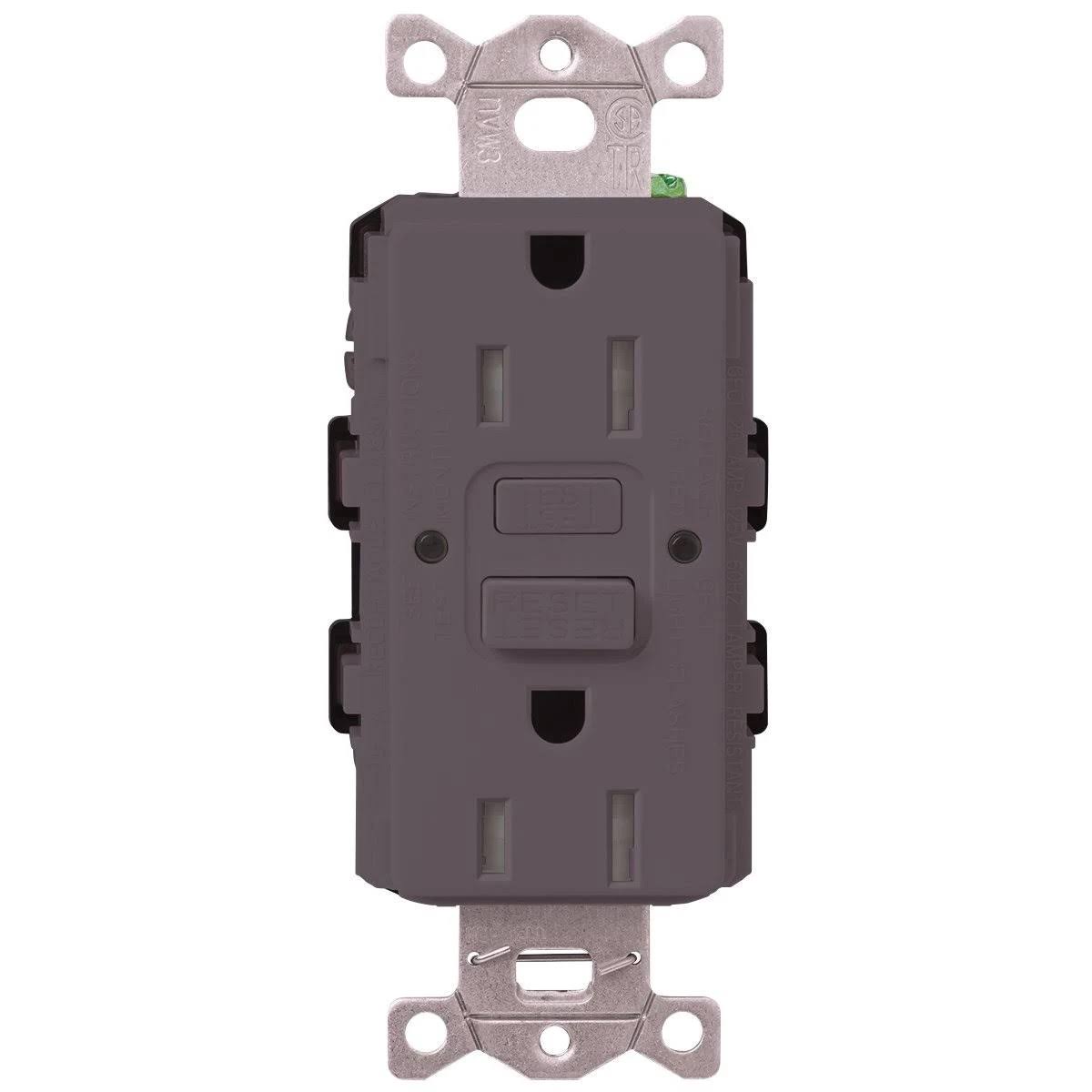 Plum Tamper Resistant GFCI Receptacle 15A J642118
