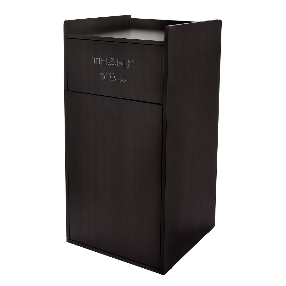 Black 40 Gallon Wood Trash Can Enclosure R28557
