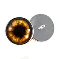 Brown Teddy Bear Glass Eye Cabochons Sew On Glass Eyes Buttons with Loop (10mm) F551