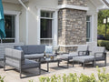 8 Piece Aluminum Patio Sofa Set with Ottomans and Coffee Table T91641