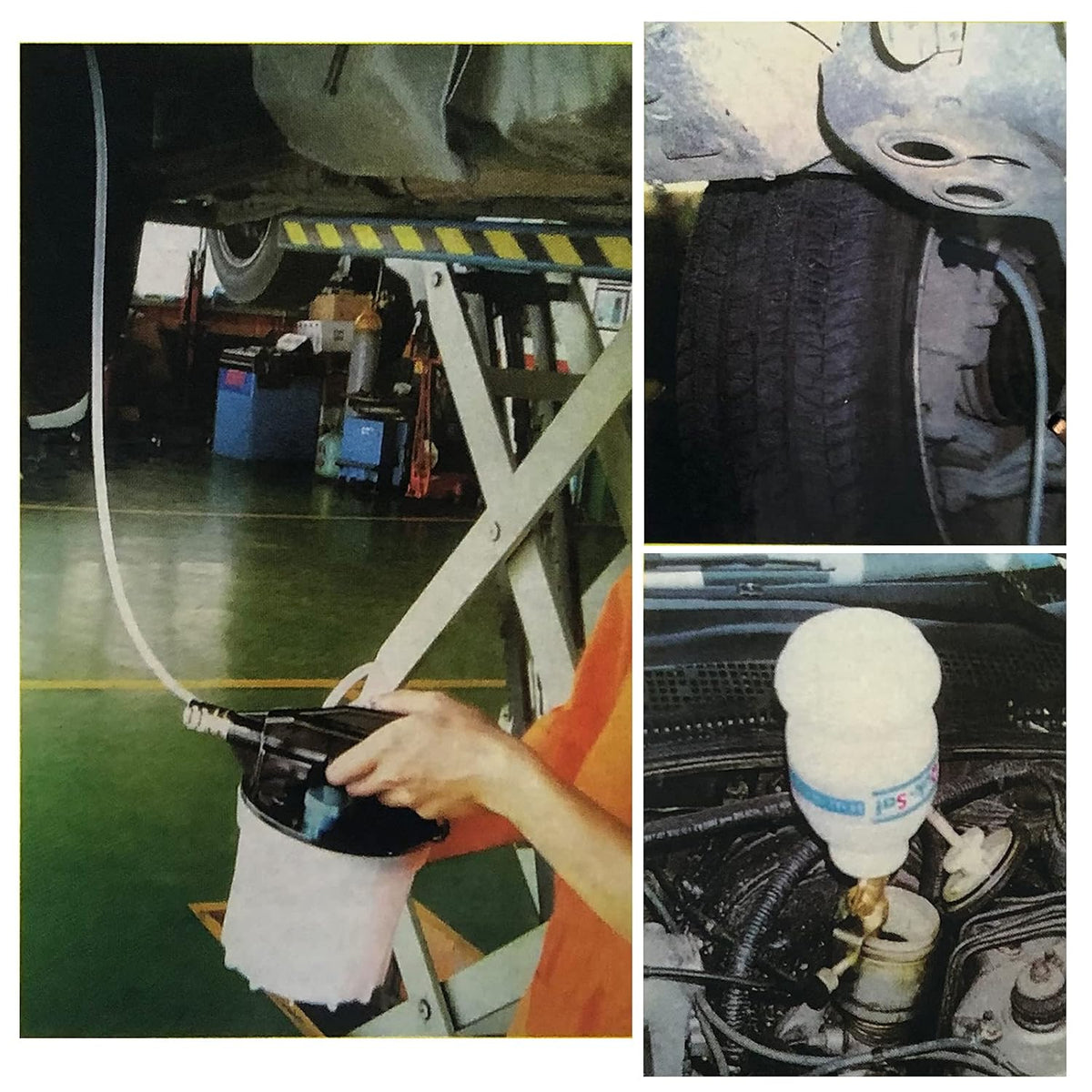 2L Vacuum Brake Bleeder Kit with 2L Brake Fluid Extractor and 1L Refilling Bottle, Two Silicon Hoses Z3564