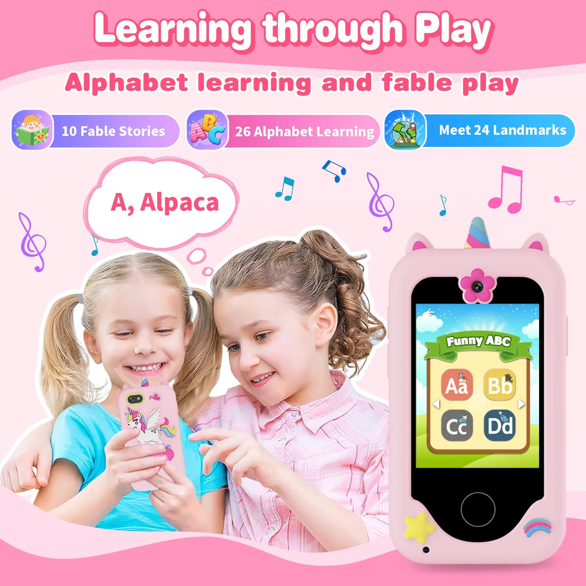 Kids Smart Phone Toy with MP3 Dual Camera 8G SD Card P547026
