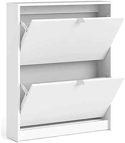 White 2 Drawer Shoe Cabinet X9292
