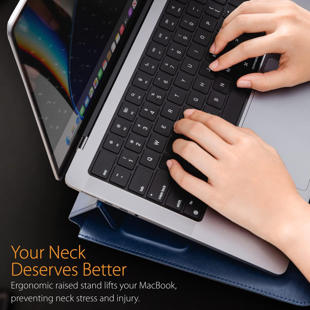 13 Inch Leather MacBook Sleeve Case with Raised Stand C411852