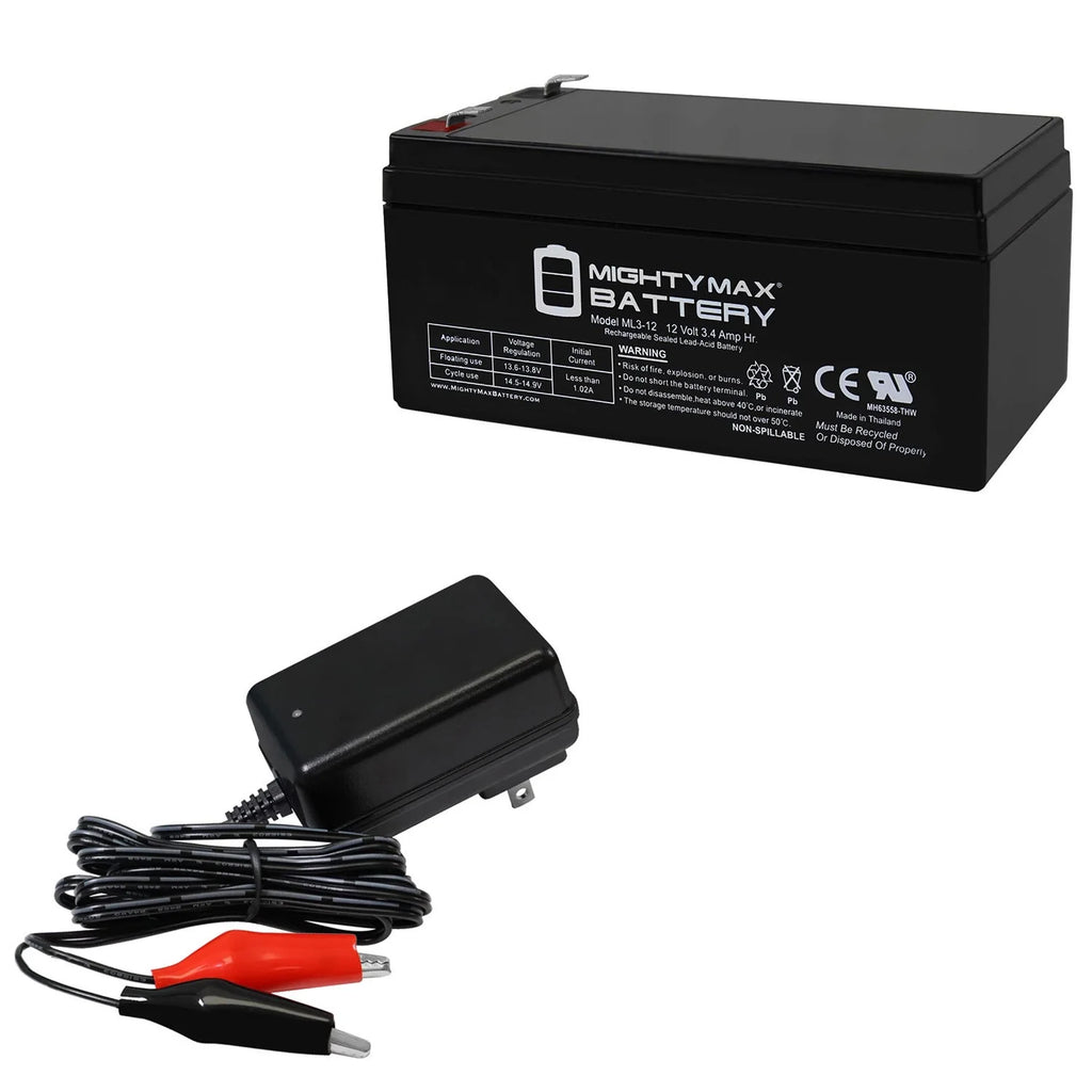 12V 3AH Battery + 12V 1Amp Charger A4325