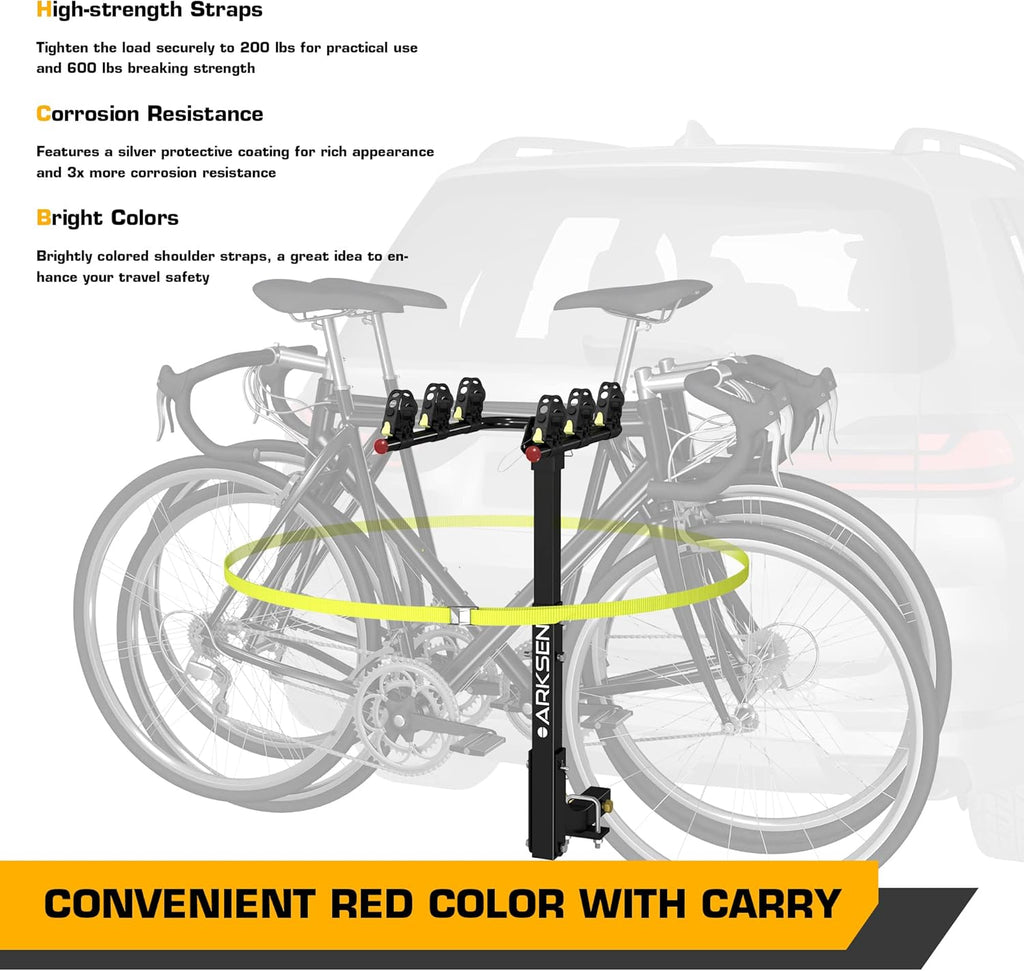 3 Bike Hitch Mount Carrier with Tie Down Strap J871184