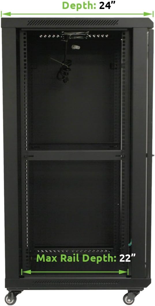 22U Wall Mount Server Cabinet with Glass Door V8039