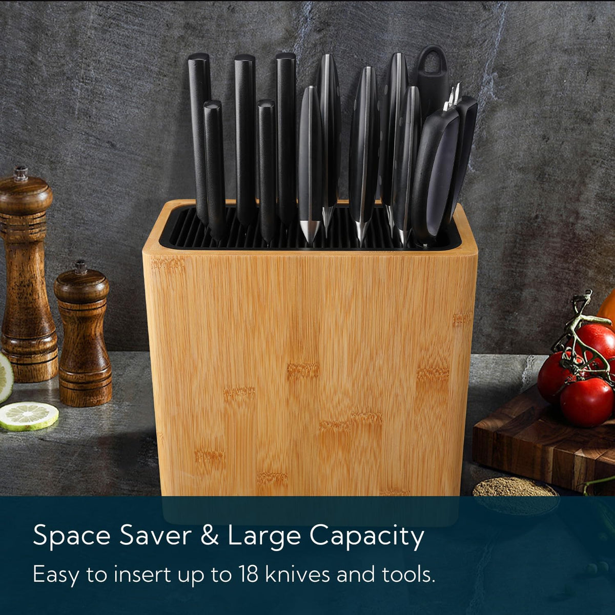 XL Bamboo Knife Block Holder with 8 Slots C902076