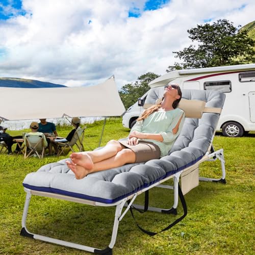 Heavy Duty Outdoor Folding Lounge Chair with Mattress Q868