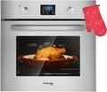 24 Single Wall Electric Oven, 240V 2800W 2.3Cu.f 9 Cooking Functions Convection, Stainless Steel F755531