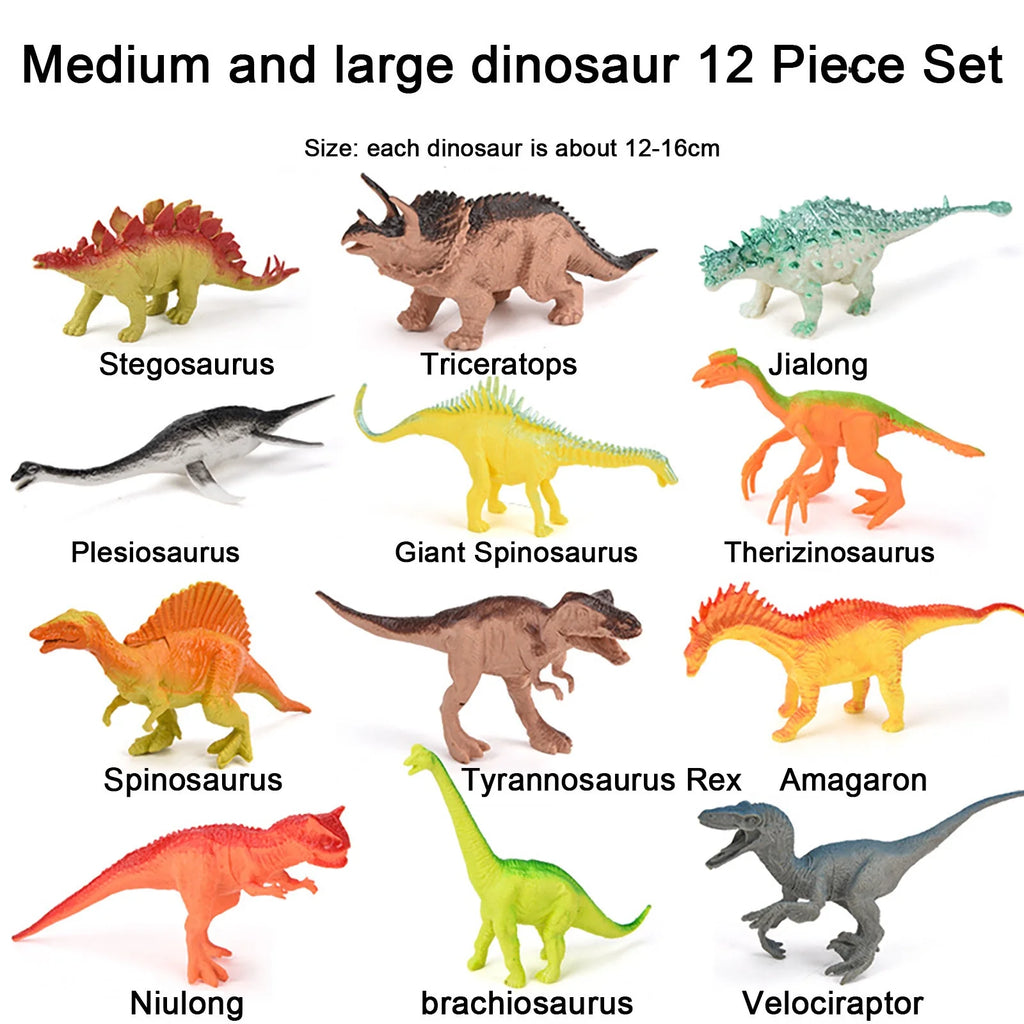 12pcs Large Dinosaur Action Figures Toys H282