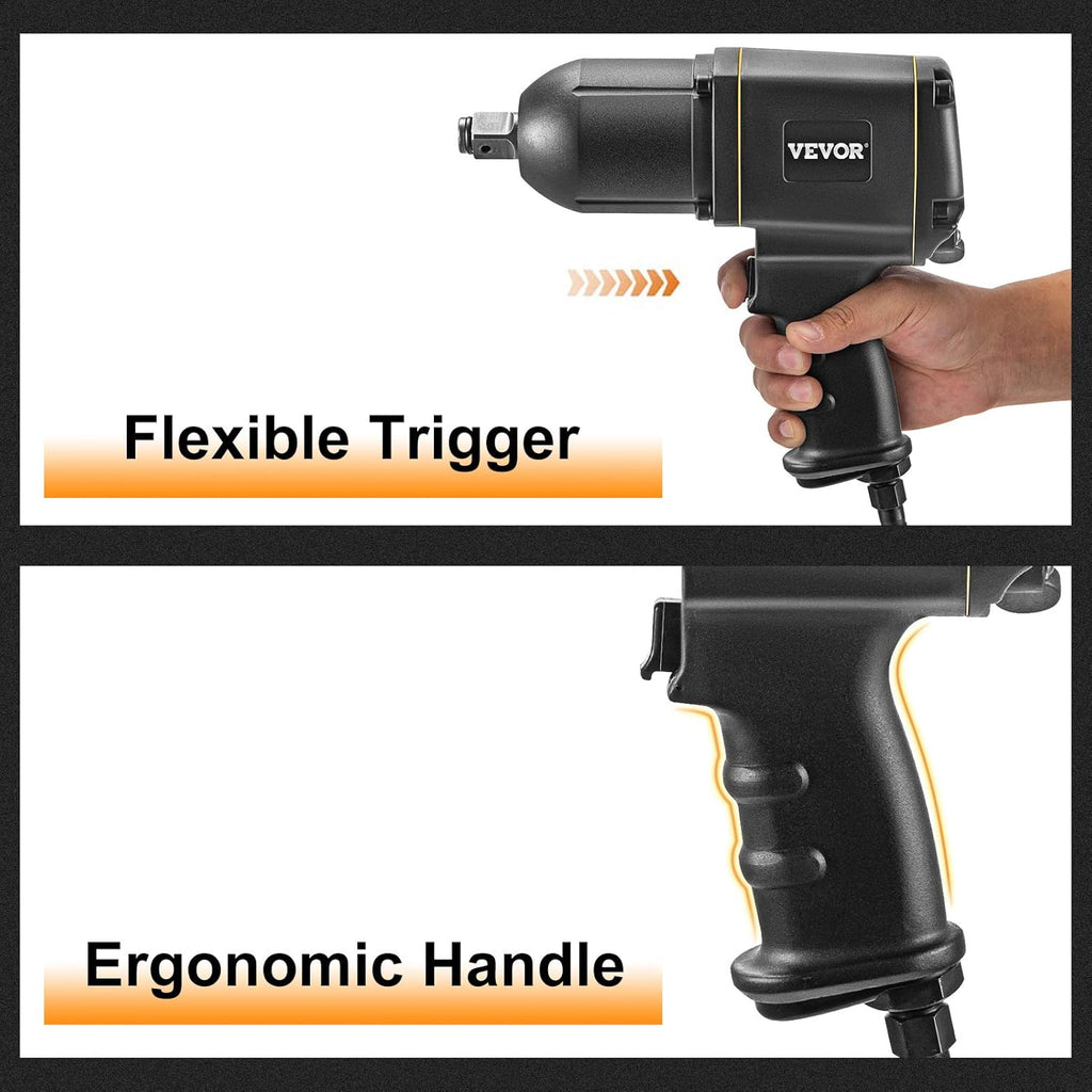 3/4 Inch Pneumatic Impact Wrench with 3-Speed Control Max 5600RPM P5049
