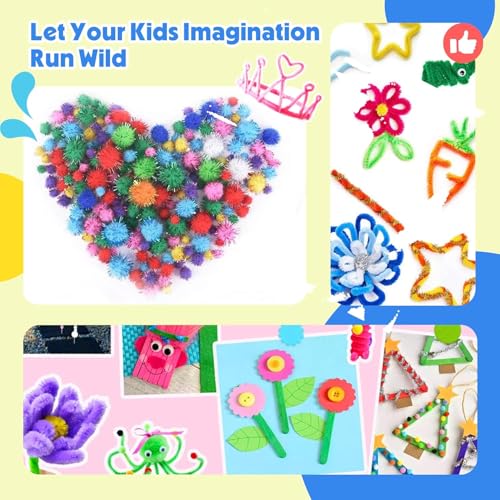 1000+ PCS Toddler DIY Craft Art Supply Set with 3 Layered Folding Storage Box U7605