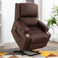 Brown Velvet Power Lift Recliner with Massage S325157