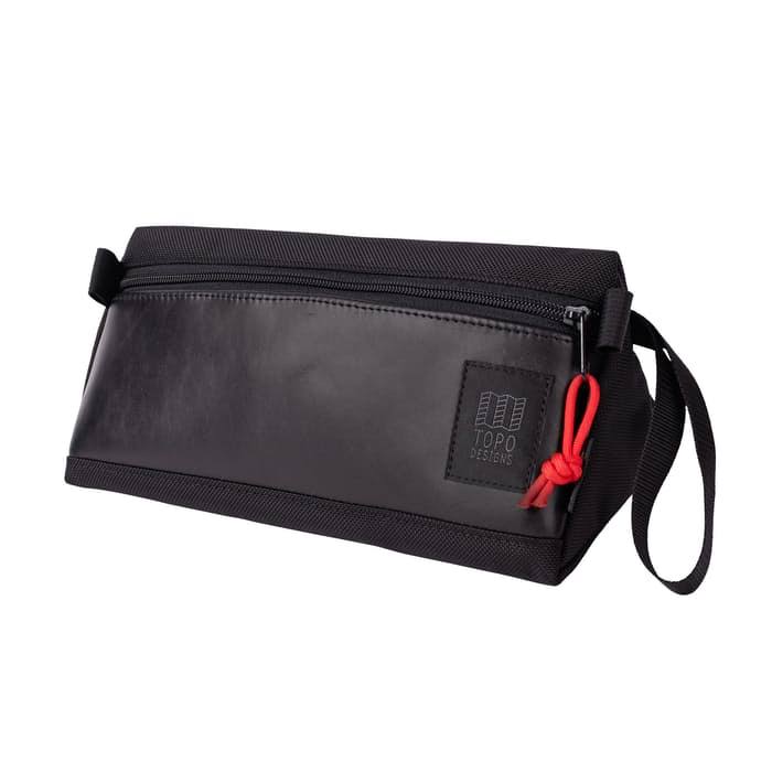 Black Canvas Dopp Kit with Black Leather J78831