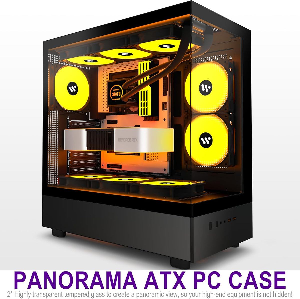 Black PC Case with ARGB Fans F98863