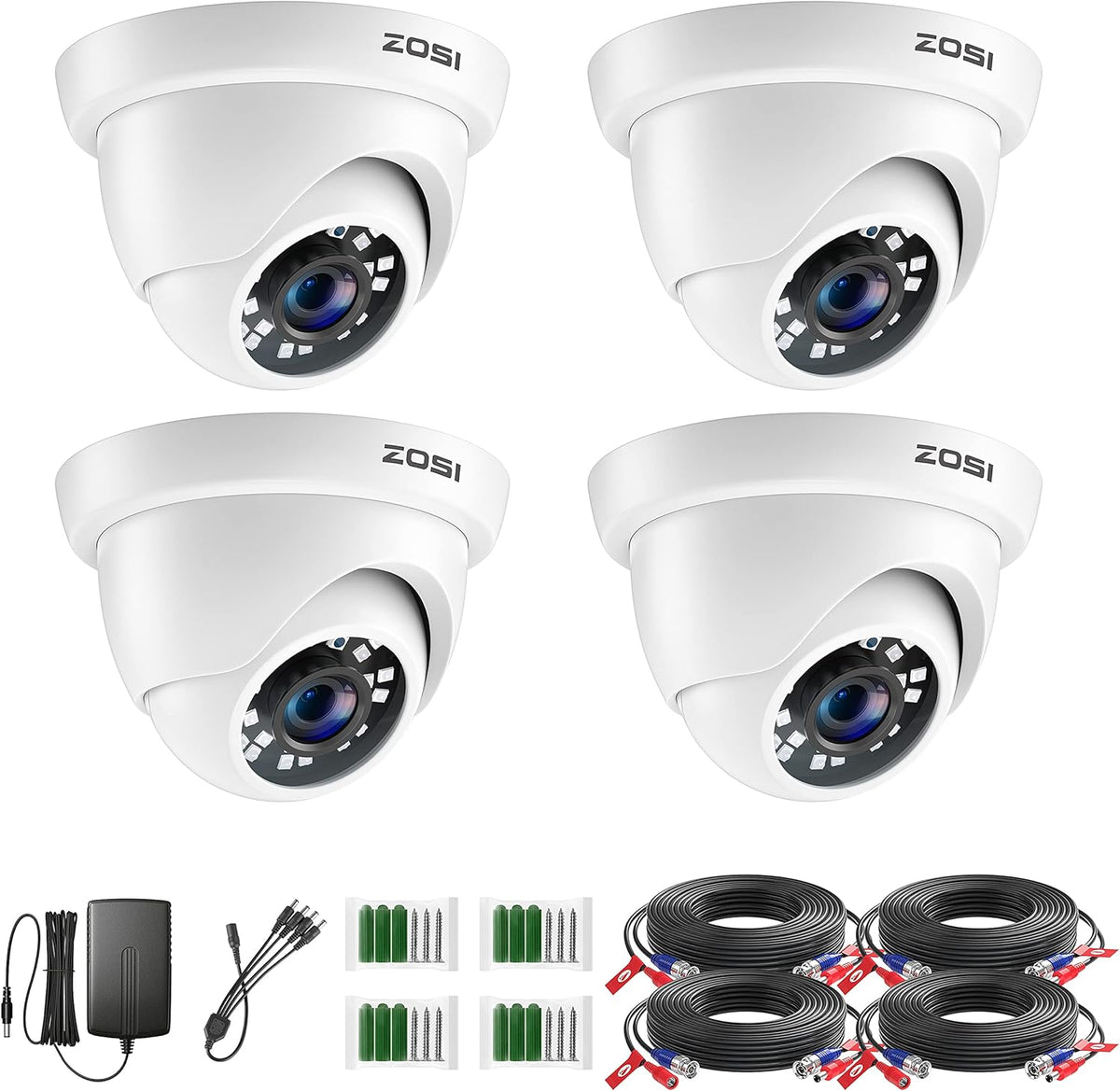 4 Pack 2MP 1080p HD-TVI Dome Security Camera B4523