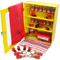 Lockout Tagout Storage Cabinet, 69 Piece Wall-Mountable Station Y318