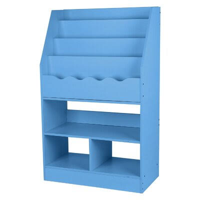 Blue Wooden 6 Layer Fabric Sling Bookcase E134