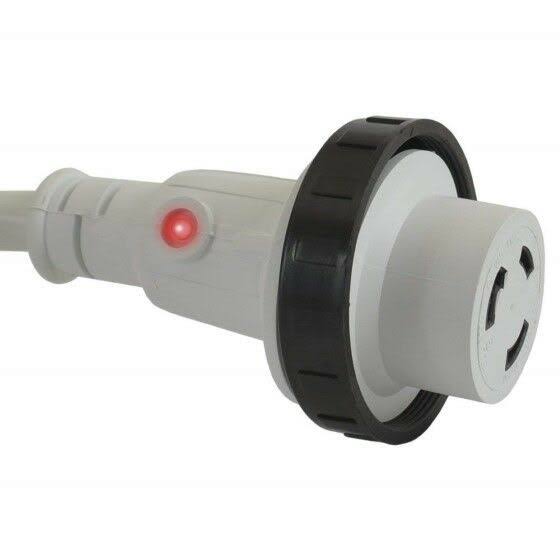 30 Amp Marine Shore Power Cordset with Light Indicator, 50-Feet O15441
