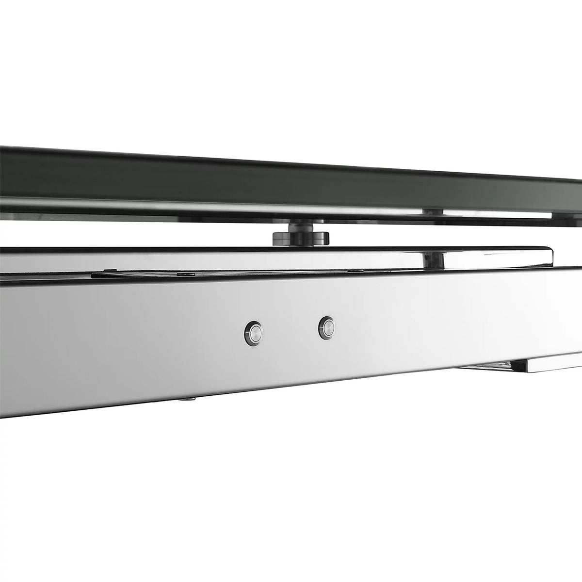 Motorized Dining Table Clear Glass Stainless Steel Base B8727