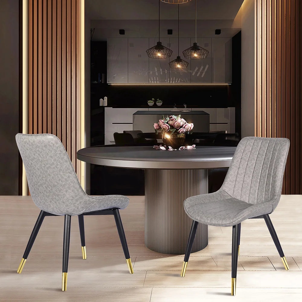 Faux Leather Armless Dining Chair Set of 4 O915