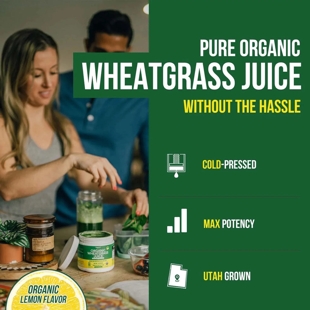 Organic Wheatgrass Juice Powder Lemon Flavor E818025