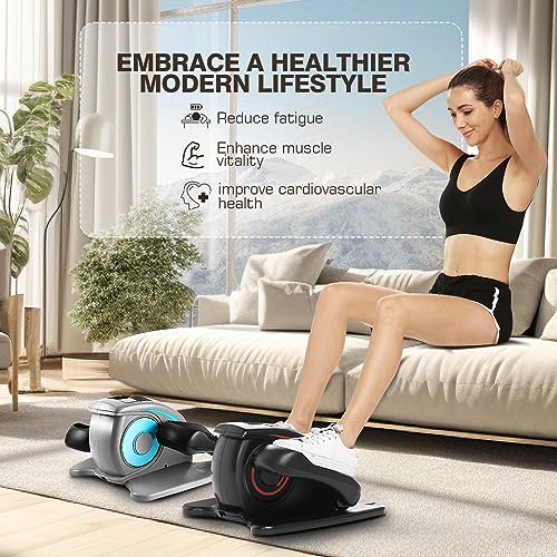 Under Desk Elliptical Machine, Quiet Pedal Exerciser, Smart LCD Display, Remote Control L352