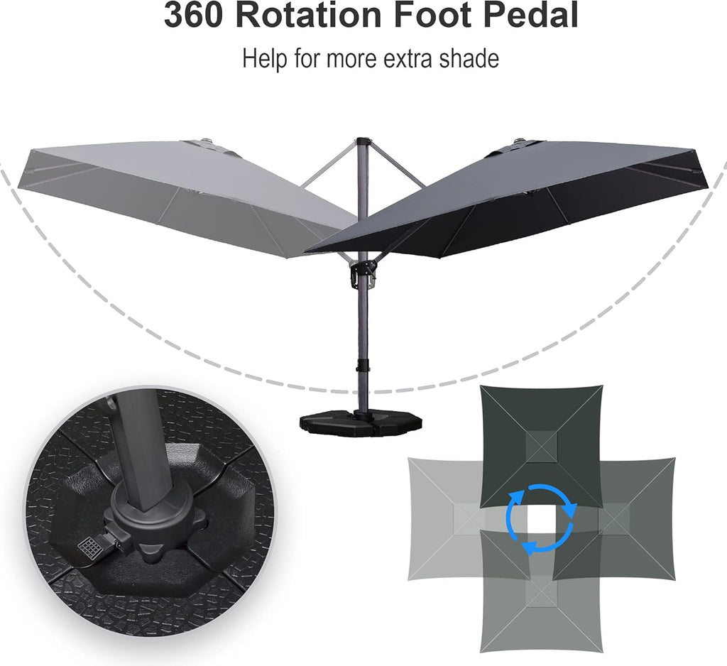 10 FT Square Cantilever Patio Umbrella N2391