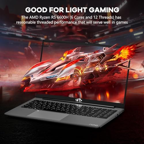 15.6" IPS FHD Gaming Laptop, AMD Ryzen 5 6600H 6-Cores 660M GPU 16GB DDR5 RAM 1TB SSD E753577