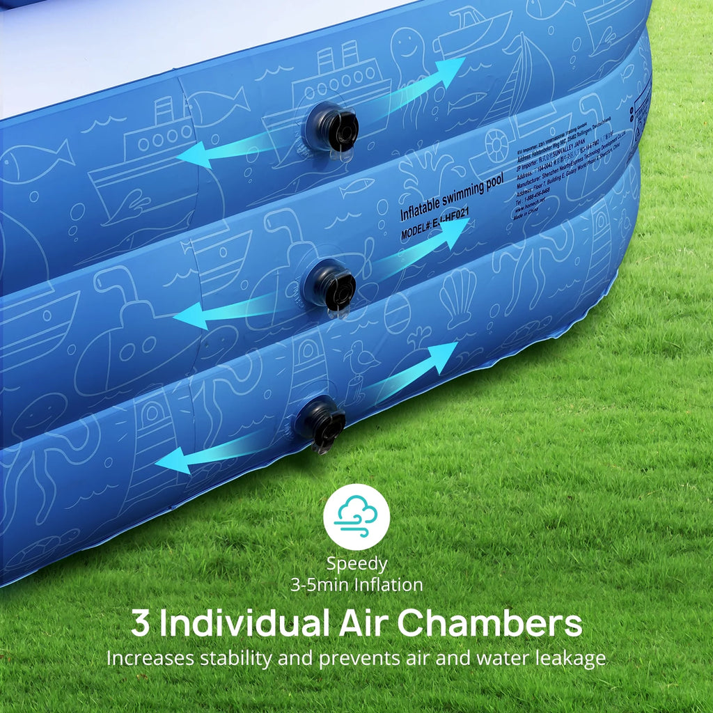 Inflatable Swimming Pools 119'' x 72'' x 20'' E97379