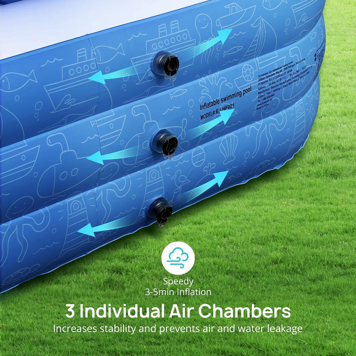 Inflatable Swimming Pools 119'' x 72'' x 20'' E97379